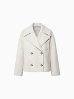 Valenne | Minimalist Fitted Jacket Women Structured Wool Blend-Women's Jacket-Beige-XS-Camoufit