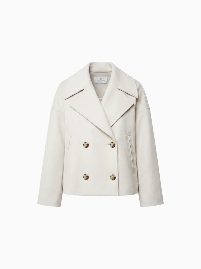 Valenne | Minimalist Fitted Jacket Women Structured Wool Blend-Women's Jacket-Beige-XS-Camoufit
