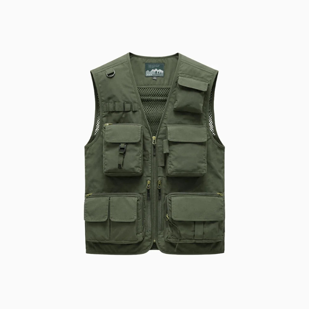 Corvin | Utility Vest for Men - 16 Pocket Quick Dry Mesh Back Fit-Tactical Jackets-Black-XS-Camoufit