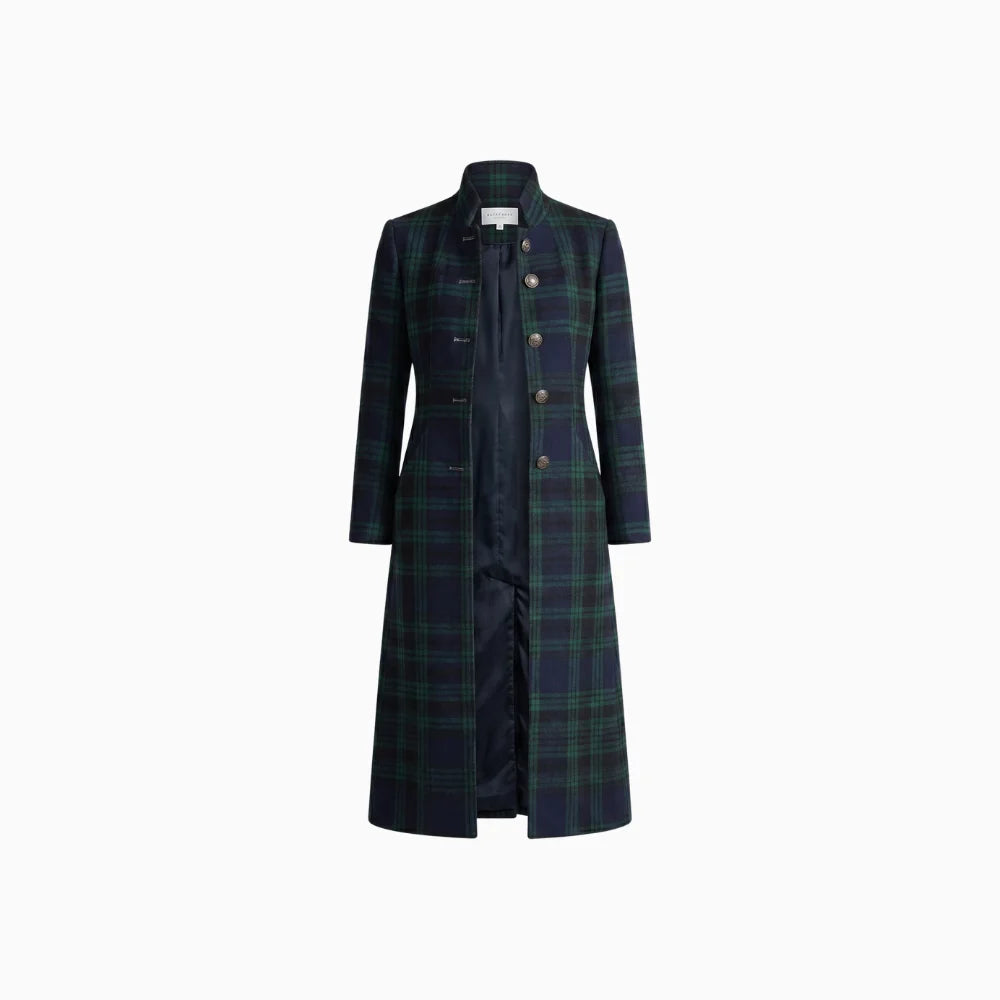 Zoe | Plaid Coat Women Mid-Length Winter Elegant Fit-Women's Jacket-Green-S-Camoufit