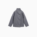 Valisse | Women's High Neck Short Coat – Relaxed Elegant Winter Fit-Women's Jacket-Grey-XS-