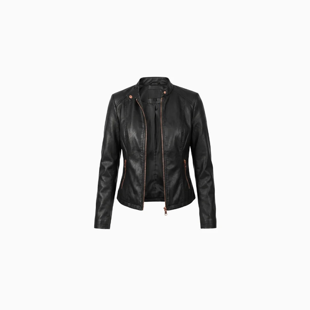 Seraphina | Leather Jacket for Women – Faux Leather Tailored Fit-Women's Leather Jacket-Black-S-Camoufit