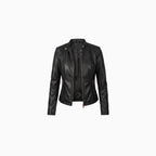 Seraphina | Leather Jacket for Women – Faux Leather Tailored Fit-Women's Leather Jacket-Black-S-Camoufit