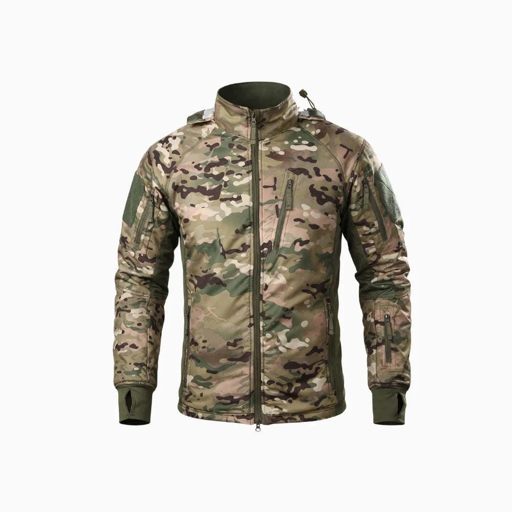 Auren | Windbreaker Tactical Jacket for Men - Packable Waterproof Detachable Hood Slim Fit-Tactical Jackets-Camo-S-Camoufit