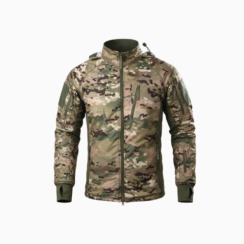 Auren | Windbreaker Tactical Jacket for Men - Packable Waterproof Detachable Hood Slim Fit-Tactical Jackets-Camo-S-Camoufit
