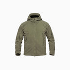 Rovano | Fleece Tactical Jacket for Men - Hooded Warm Windproof Multi Pocket Military Fit-Tactical Jackets-Black-S-Camoufit
