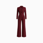 Céllia | Women's V Neck Wide Leg Jumpsuit Wrap Front Tailored Structured Elegant Evening Playsuit-Jumpsuit-White-S-Camoufit