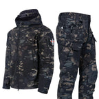 Alvero | Camo Softshell Jacket and Pants Set for Men - Waterproof Tactical Outdoor Rugged Fit-Tactical Set-Dark Camo-XS-Camoufit