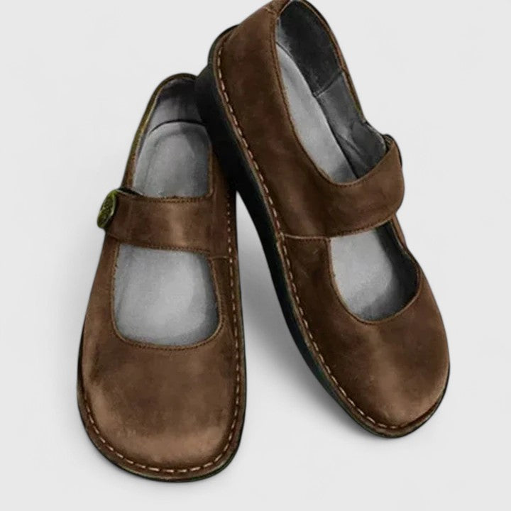 Avenelle | Women's Orthopedic Mary Jane Shoes – Arch Support Comfort Fit-Mary Jane Flats-Brown-5-