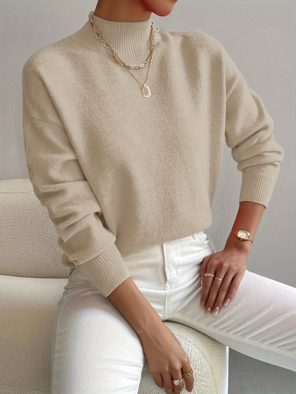 Pamelo | Women's Sweater | Crew Neck with Ribbed Cuff