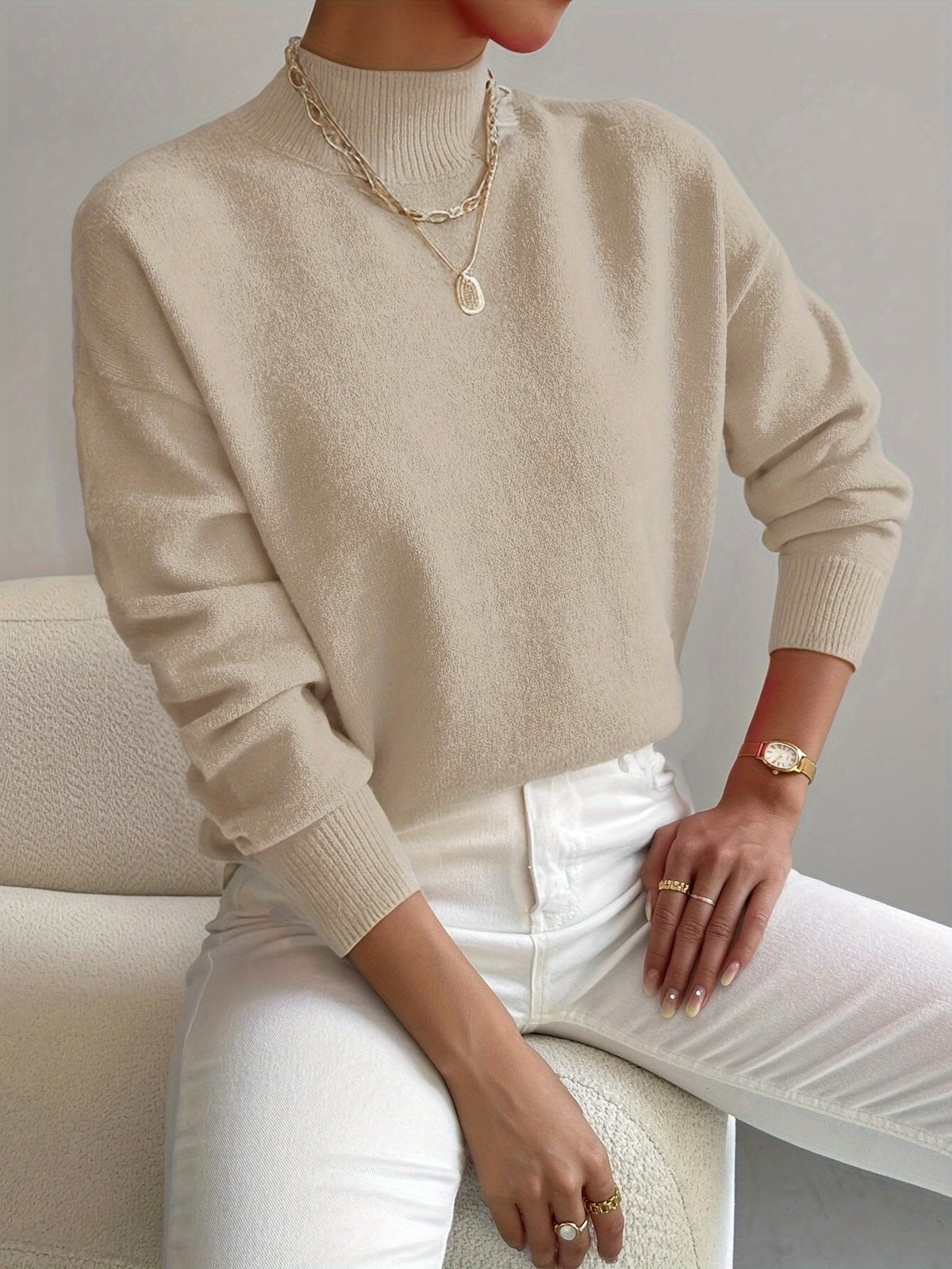 Pamelo | Women's Sweater | Crew Neck with Ribbed Cuff