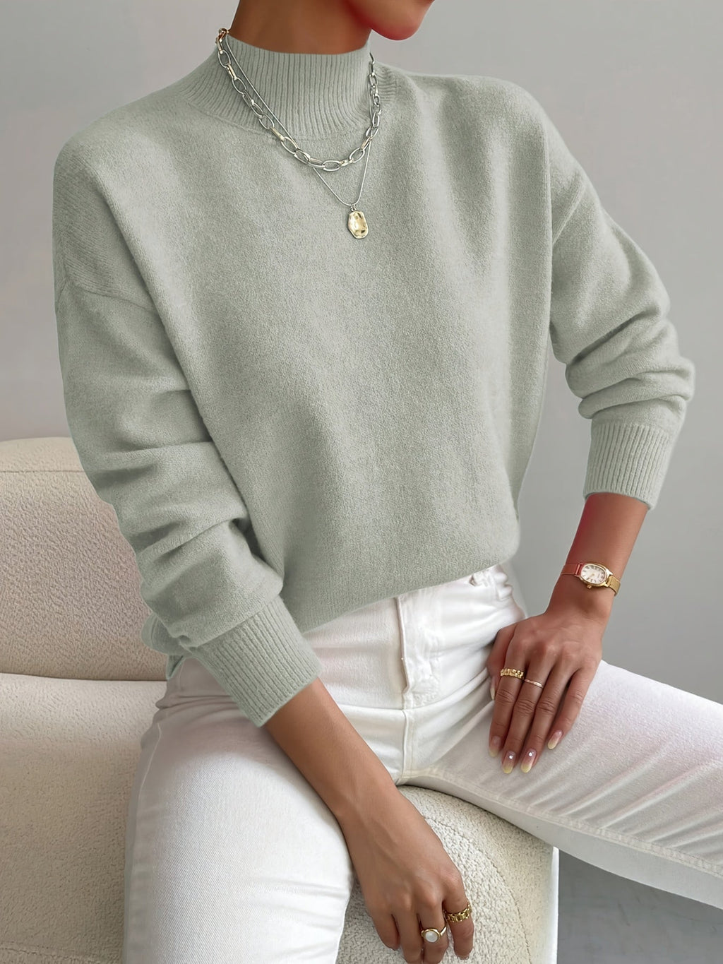 Pamelo | Women's Sweater | Crew Neck with Ribbed Cuff
