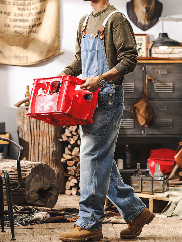 Men's Classic Workwear Denim Overalls 5