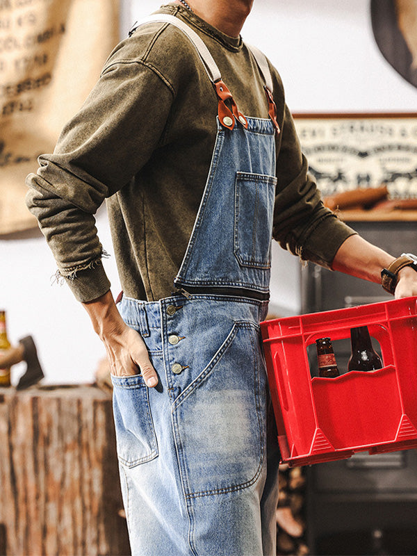 Men's Classic Workwear Denim Overalls 7