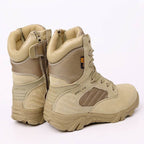Alvero | Tactical Military Boots for Men - Waterproof Lightweight Anti-Skid Fit-Tactical Boots-Khaki-5.5-Camoufit
