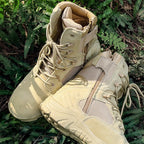 Alvero | Tactical Military Boots for Men - Waterproof Lightweight Anti-Skid Fit-Tactical Boots-Khaki-5.5-Camoufit