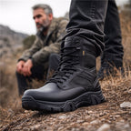 Alvero | Tactical Military Boots for Men - Waterproof Lightweight Anti-Skid Fit-Tactical Boots-Khaki-5.5-Camoufit