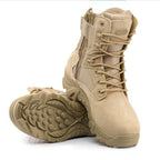 Alvero | Tactical Military Boots for Men - Waterproof Lightweight Anti-Skid Fit-Tactical Boots-Khaki-5.5-Camoufit