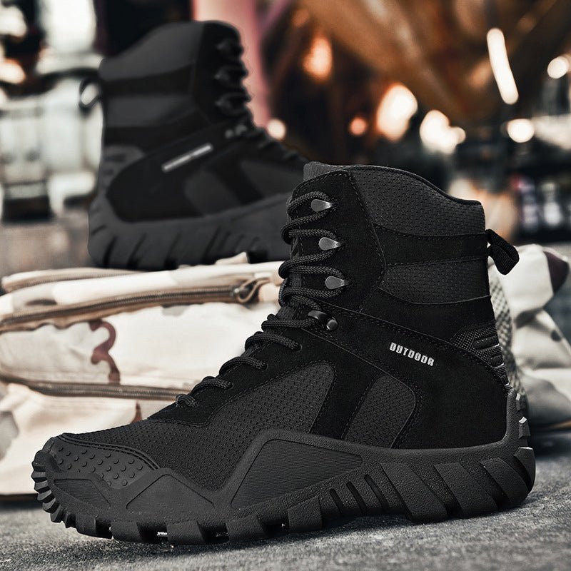 Varon | Tactical Boots for Men - Waterproof Lightweight Anti-Skid Fit-Tactical Boots-Black-5.5-Camoufit