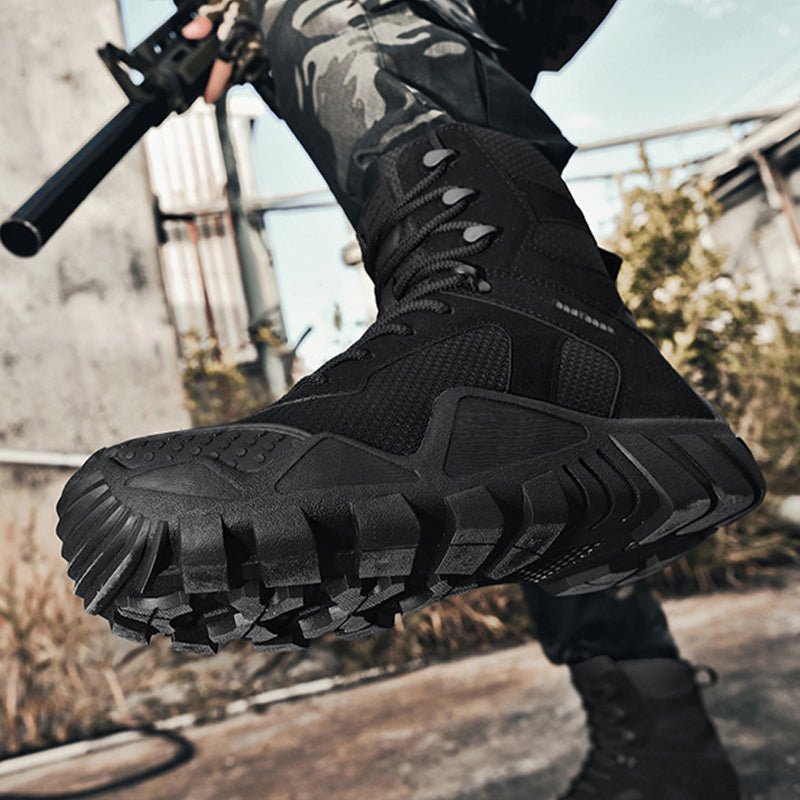 Varon | Tactical Boots for Men - Waterproof Lightweight Anti-Skid Fit-Tactical Boots-Black-5.5-Camoufit