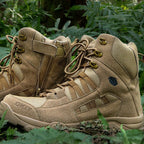 Solano | High Top Tactical Boots for Men - Lightweight Water-Resistant Grip Fit-Tactical Boots-Khaki-5.5-Camoufit