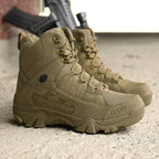 Solano | High Top Tactical Boots for Men - Lightweight Water-Resistant Grip Fit-Tactical Boots-Khaki-5.5-Camoufit