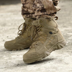 Solano | High Top Tactical Boots for Men - Lightweight Water-Resistant Grip Fit-Tactical Boots-Khaki-5.5-Camoufit