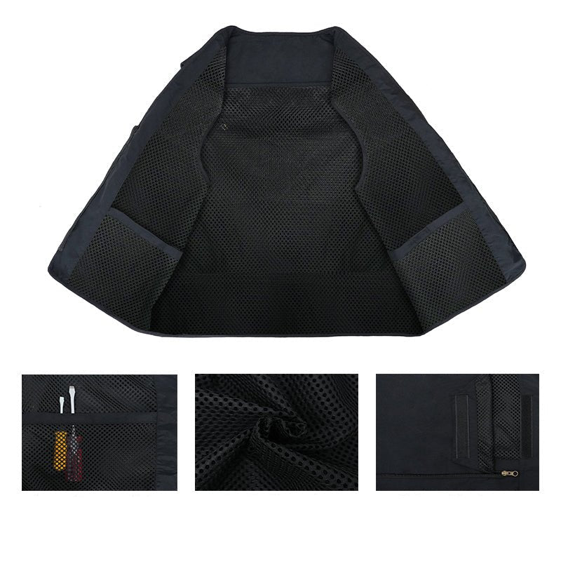 Corvin | Utility Vest for Men - 16 Pocket Quick Dry Mesh Back Fit-Tactical Jackets-Black-XS-Camoufit
