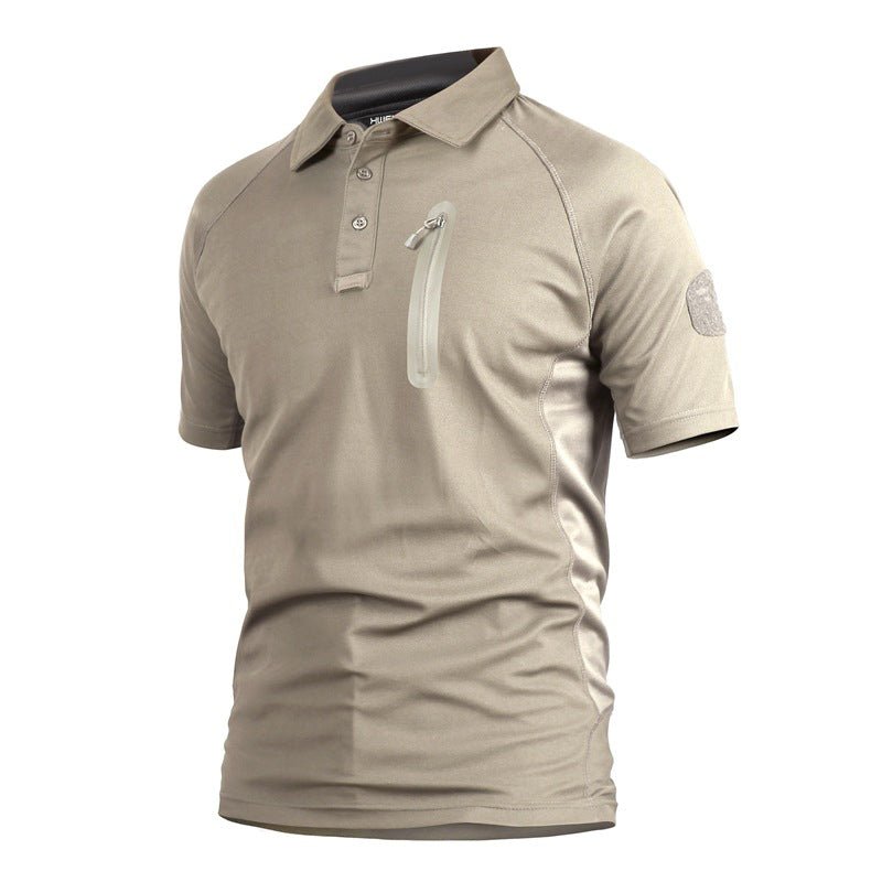Deloro | Battle Top 3 Pack for Men - Short Sleeve Quick Dry Fit-Tactical Top-Khaki-S-Camoufit