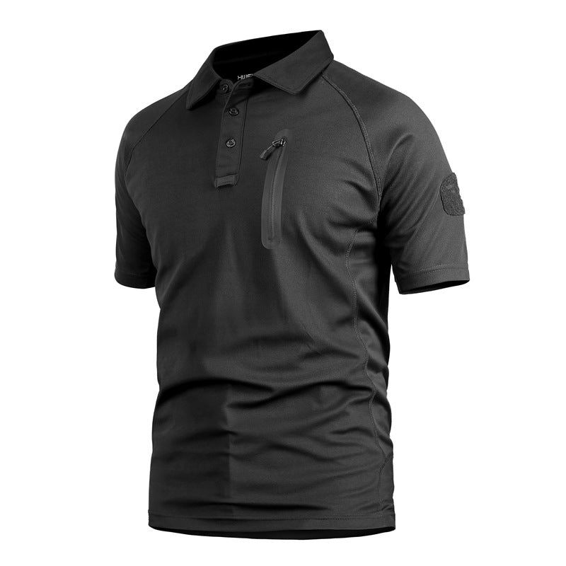 Deloro | Battle Top 3 Pack for Men - Short Sleeve Quick Dry Fit-Tactical Top-Black-S-Camoufit