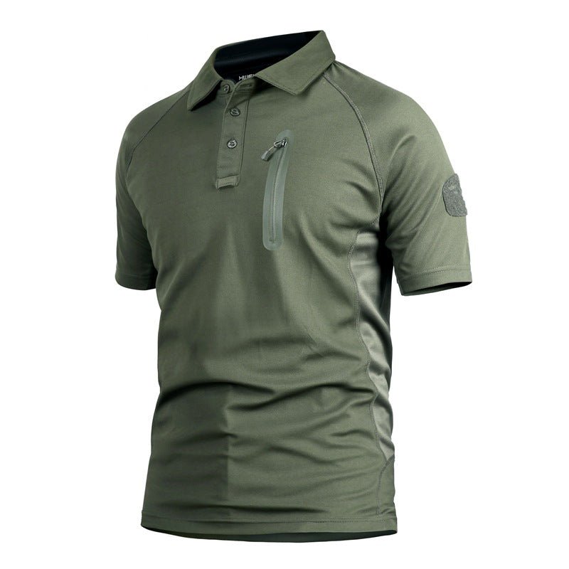 Deloro | Battle Top 3 Pack for Men - Short Sleeve Quick Dry Fit-Tactical Top-Army Green-S-Camoufit