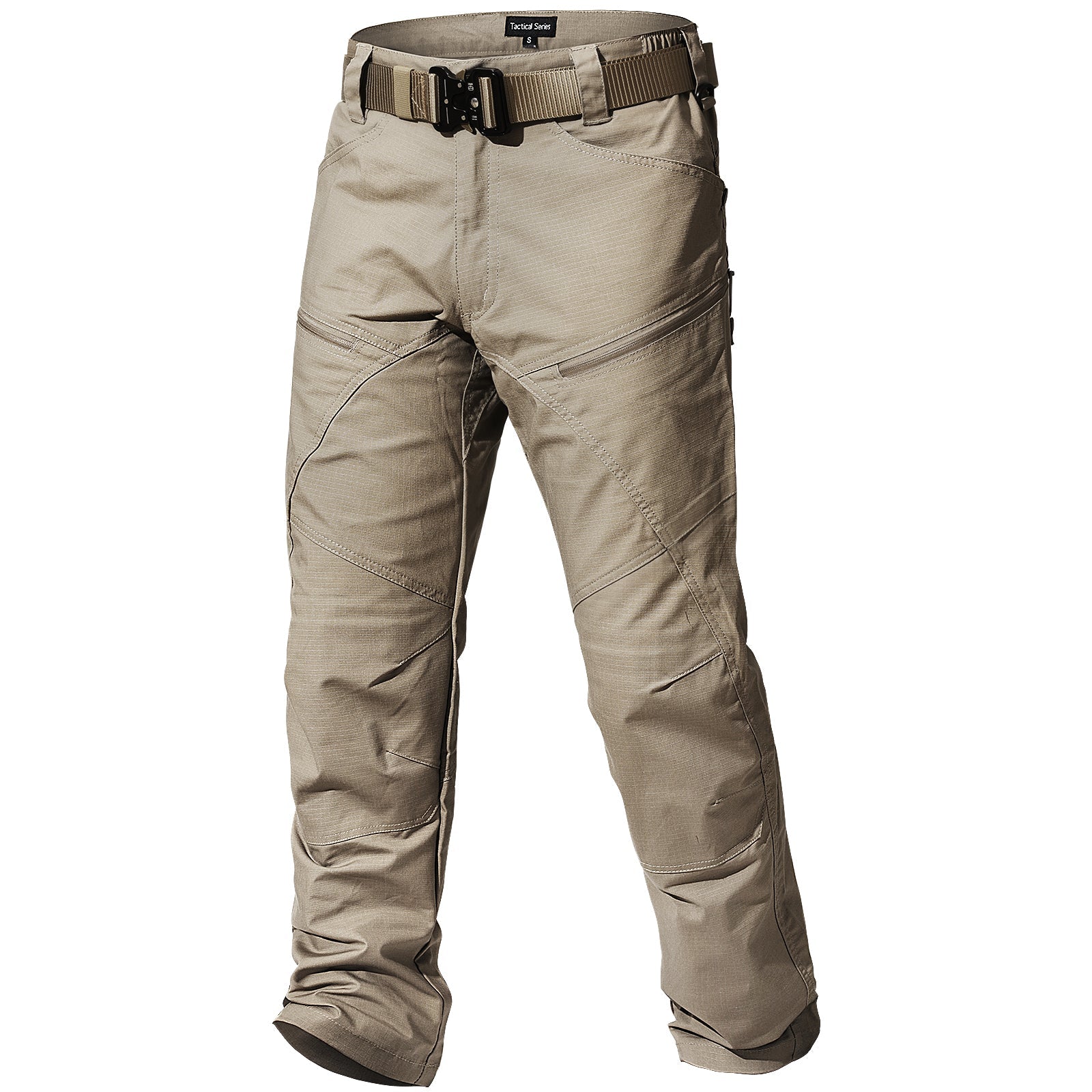 Valen | Tactical Pants for Men - Khaki Stretch Cotton Blend 9 Pocket Cargo Urban Fit-Tactical Pants-28W/30L-Camoufit