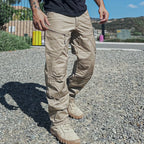 Valen | Tactical Pants for Men - Khaki Stretch Cotton Blend 9 Pocket Cargo Urban Fit-Tactical Pants-28W/30L-Camoufit