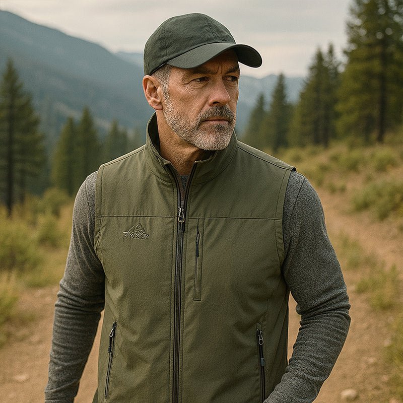 Dorian | Quick Dry Outdoor Vest for Men - Multi-Pocket Lightweight Breathable Fit-Tactical Jackets-Black-S-Camoufit