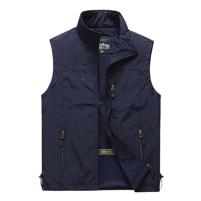 Dorian | Quick Dry Outdoor Vest for Men - Multi-Pocket Lightweight Breathable Fit-Tactical Jackets-Black-S-Camoufit