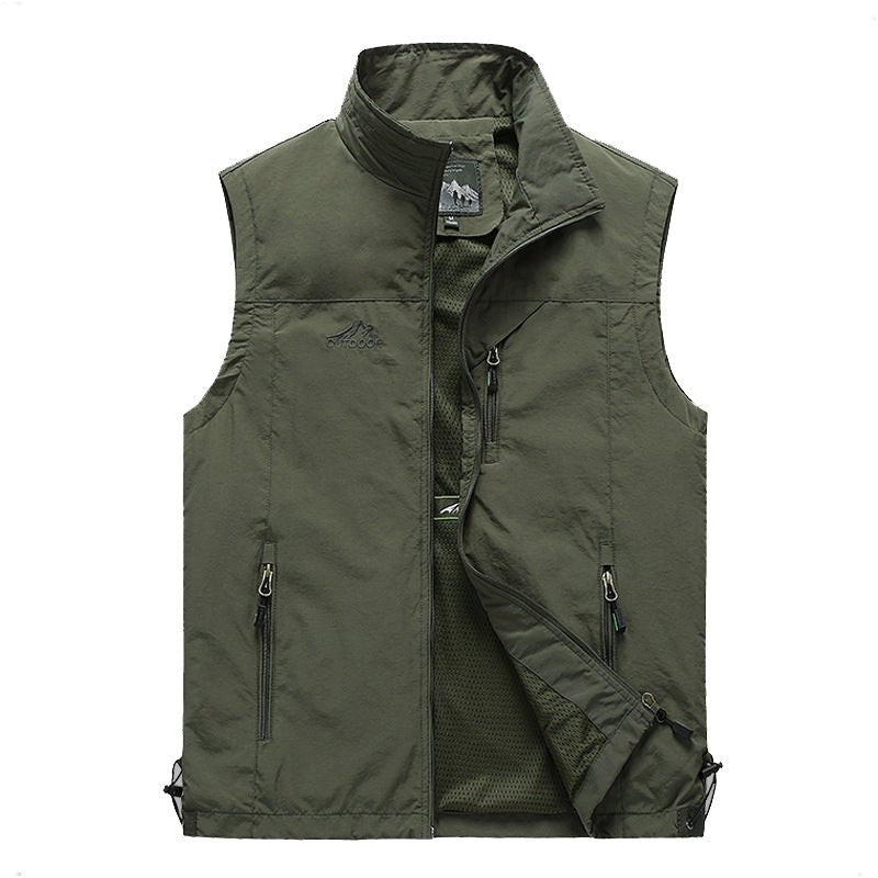Dorian | Quick Dry Outdoor Vest for Men - Multi-Pocket Lightweight Breathable Fit-Tactical Jackets-Army Green-S-Camoufit