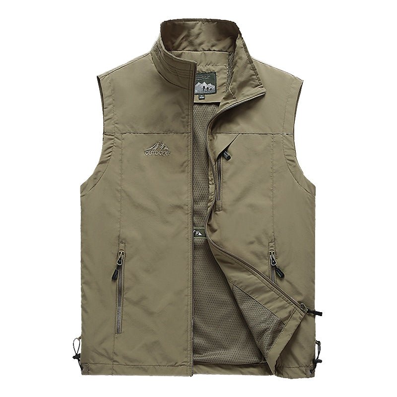 Dorian | Quick Dry Outdoor Vest for Men - Multi-Pocket Lightweight Breathable Fit-Tactical Jackets-Khaki-S-Camoufit