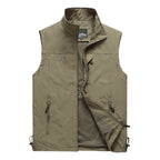 Dorian | Quick Dry Outdoor Vest for Men - Multi-Pocket Lightweight Breathable Fit-Tactical Jackets-Khaki-S-Camoufit