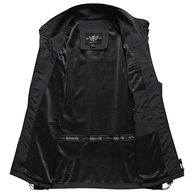 Dorian | Quick Dry Outdoor Vest for Men - Multi-Pocket Lightweight Breathable Fit-Tactical Jackets-Black-S-Camoufit