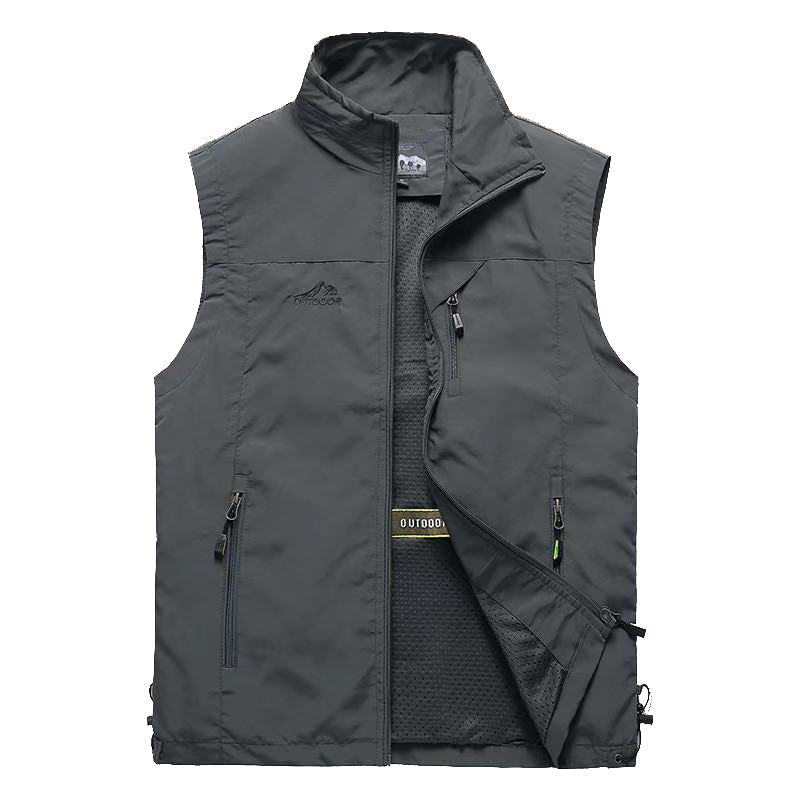 Dorian | Quick Dry Outdoor Vest for Men - Multi-Pocket Lightweight Breathable Fit-Tactical Jackets-Grey-S-Camoufit