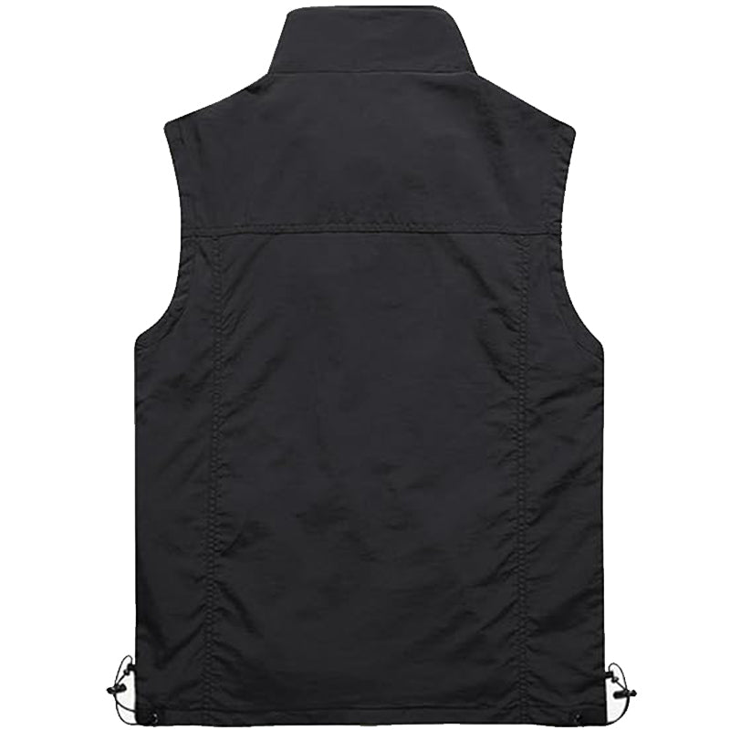 Dorian | Quick Dry Outdoor Vest for Men - Multi-Pocket Lightweight Breathable Fit-Tactical Jackets-Black-S-Camoufit