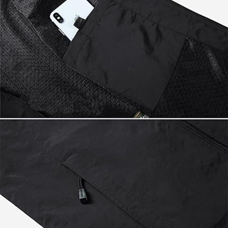 Dorian | Quick Dry Outdoor Vest for Men - Multi-Pocket Lightweight Breathable Fit-Tactical Jackets-Black-S-Camoufit