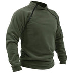 Deloro | Fleece Pullover Hoodie for Men - Warm Soft Ribbed Cuff Long Sleeve Slim Fit-Tactical Top-Black-M-Camoufit
