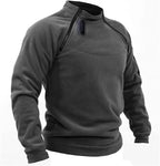 Deloro | Fleece Pullover Hoodie for Men - Warm Soft Ribbed Cuff Long Sleeve Slim Fit-Tactical Top-Black-M-Camoufit