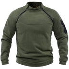 Deloro | Fleece Pullover Hoodie for Men - Warm Soft Ribbed Cuff Long Sleeve Slim Fit-Tactical Top-Army Green-M-Camoufit