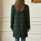 Larinda | Vintage Tweed Coat Women Structured Elegant Fit-Women's Jacket-Green-S-Camoufit