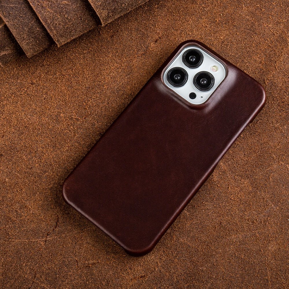 Niki | Oil Wax Genuine Leather Apple iPhone Case