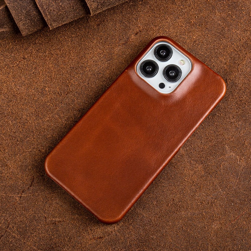 Niki | Oil Wax Genuine Leather Apple iPhone Case