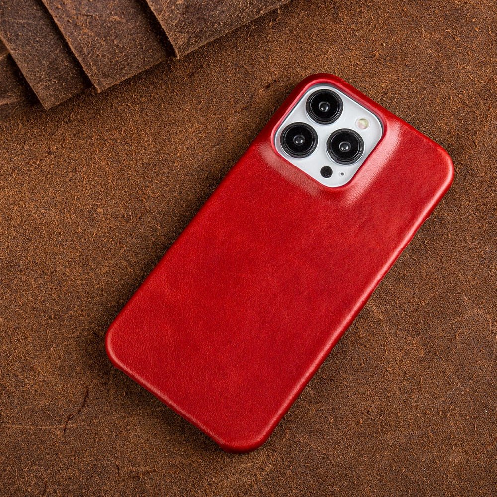 Niki | Oil Wax Genuine Leather Apple iPhone Case
