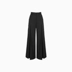 Orelia | Wide Leg Pants for Women - High Waist Pleated Polyester Regular Fit Elegant Trousers-Women's Pants-Black-XS-Camoufit
